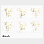 Gold Cursive Typografie Hartelijk dank! Vierkante Sticker (Vel)
