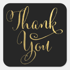 Gold Cursive Typografie Hartelijk dank! Vierkante Sticker