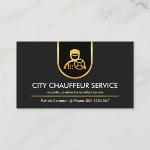 Gold Curved Border Line Chauffeur Visitekaartje