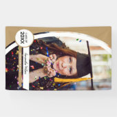 Gold Curved Lijst Photo Afstuderen Spandoek (Horizontaal)