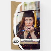 Gold Curved Lijst Photo Afstuderen Spandoek (Verticaal)