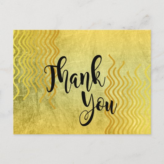 Gold Curves Bedankt voor je bruiloft Briefkaart (Voorkant)