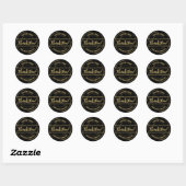 Gold Custom Bedankt Badge, Ronde Sticker (Vel)