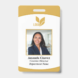 Gold Custom Business Employee Photo Badge