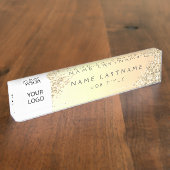 Gold Custom Logo Executive Professional Naambordje (Zijkant)