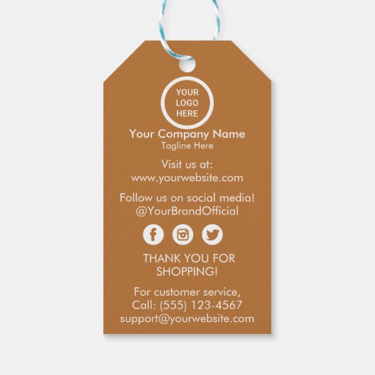 Gold Custom Logo Small Business Korting Prijs Labe Cadeaulabel (Achterkant)