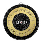 Gold Custom Logo & Text Company Business Branded Dartbord (Voorkant)