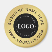 Gold Custom Logo & Text Company Business Branded Magneet (Voorkant)