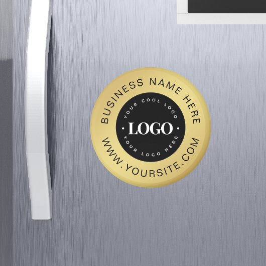 Gold Custom Logo & Text Company Business Branded Magneet