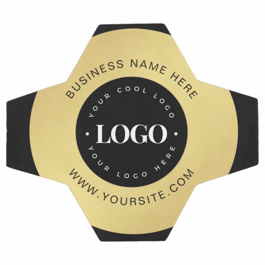 Gold Custom Logo & Text Company Business Branded Voetbal (Enkel)