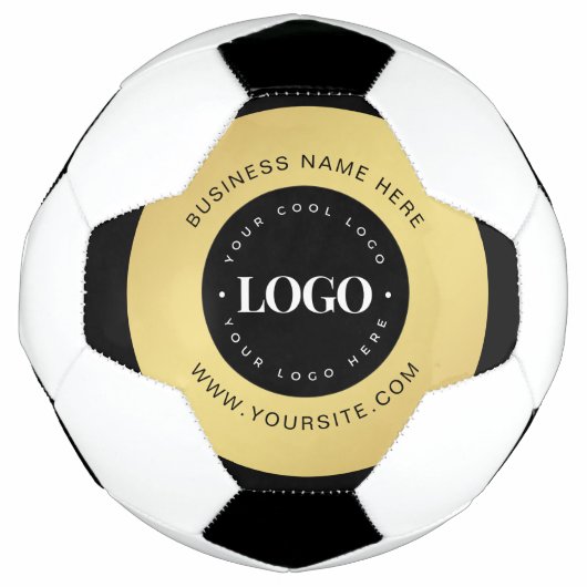 Gold Custom Logo & Text Company Business Branded Voetbal (Voorkant)