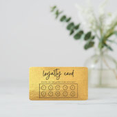 Gold Custom Loyalty-Kaart Visitekaartje (Staand voorkant)