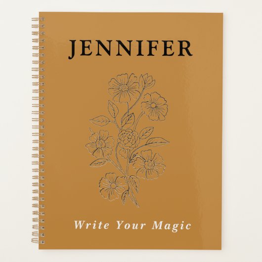 Gold Custom Name Notebook – Luxurious & Stylish Planner (Voorkant)