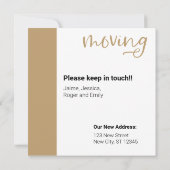 Gold Custom Photo Moving Announding Kaart (Achterkant)