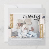 Gold Custom Photo Moving Announding Kaart (Voorkant)
