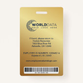 Gold Custom Photo Name ID-badge Badge (Achterkant)