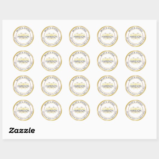   Gold Custom Round Address Label (Vel)