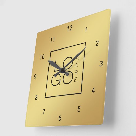 Gold Custom Square Logo Business Company Kantoor Vierkante Klok (Hoek)