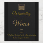 Gold Custom Wijn Etiket (Enkel label)