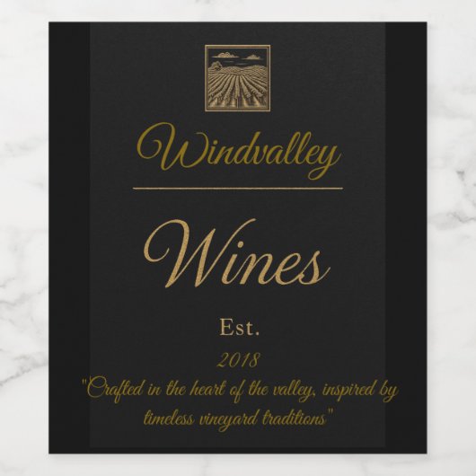 Gold Custom Wijn Etiket (Enkel label)