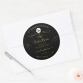Gold  Cute Hearts Black Product Labels Logo (Envelop)