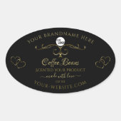 Gold Cute Hearts Black Product Labels Logo (Voorkant)