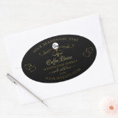 Gold  Cute Hearts Black Product Labels Logo (Envelop)