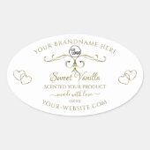 Gold  Cute Hearts White Product Labels Logo (Voorkant)