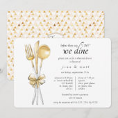 Gold Cutlery Rehearings Dinner Party Kaart (Voorkant / Achterkant)