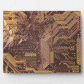 Gold Cyber Circuit Board Tech Art Electronics Fotoplaat (Voorkant)