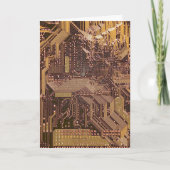 Gold Cyber Circuit Board Tech Art Electronics Kaart (Voorkant)