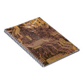 Gold Cyber Circuit Board Tech Art Electronics Notitieboek (Rechterzijde)
