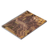 Gold Cyber Circuit Board Tech Art Electronics Notitieboek (Linkerzijde)