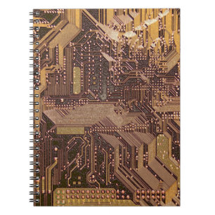 Gold Cyber Circuit Board Tech Art Electronics Notitieboek
