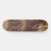 Gold Cyber Circuit Board Tech Art Electronics Persoonlijk Skateboard (Horizontaal)