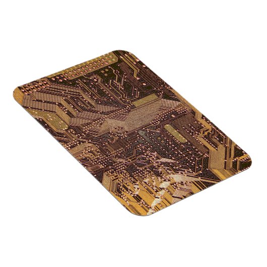 Gold Cyber Circuit Board Tech Electronics Magneet (Rechterzijde)