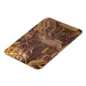 Gold Cyber Circuit Board Tech Electronics Magneet (Linkerzijde)
