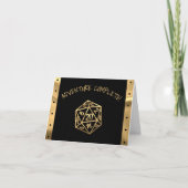 Gold D20-avontuur voltooid | Rollenspeler met tabl Bedankkaart (Voorkant)