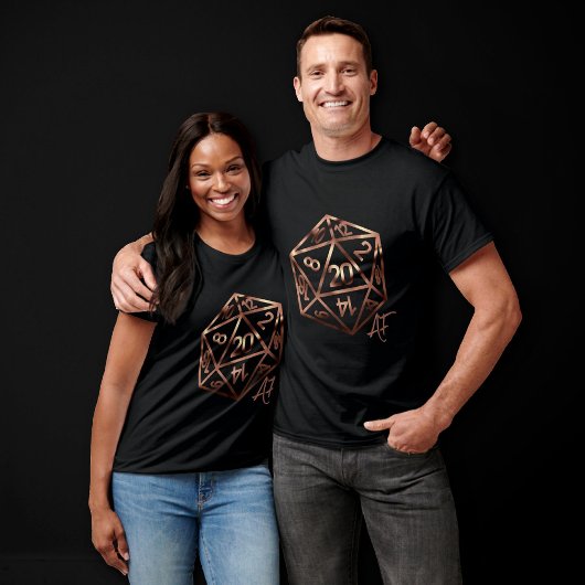 Gold D20 Crit AF | Tabletop Role Player Dice T-shirt