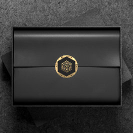 Gold D20-crit | Tabletop Role Player Dice Ronde Sticker