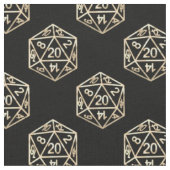 Gold D20-patroon | Tabletop Role Player Dice Stof (Close Up)