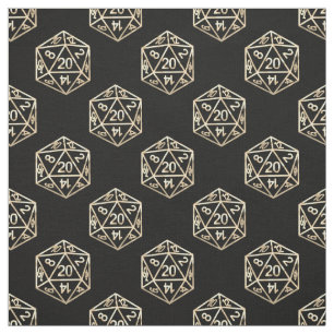 Gold D20-patroon   Tabletop Role Player Dice Stof