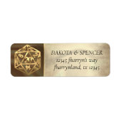 Gold D20 | Tabletop rollenspellen bureauadres Etiket (Voorkant)