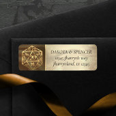 Gold D20 | Tabletop rollenspellen bureauadres Etiket