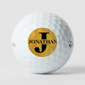 Gold Dad Initial Letter Name Typography Design Golfballen (Voorkant)