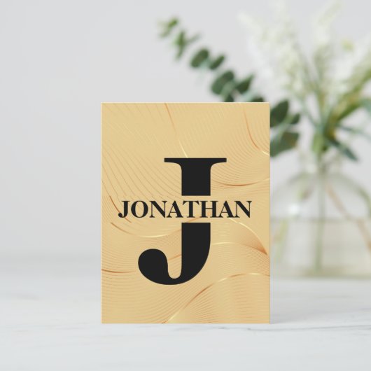 Gold Dad Initial Name Appreciation Design Briefkaart (Staand voorkant)
