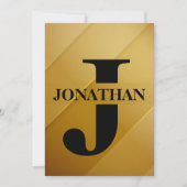Gold Dad Initial Name Appreciation Design Feestdagenkaart (Voorkant)