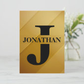 Gold Dad Initial Name Appreciation Design Feestdagenkaart (Staand voorkant)