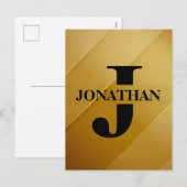 Gold Dad Initial Name Appreciation Design Feestdagenkaart (Voorkant / Achterkant)