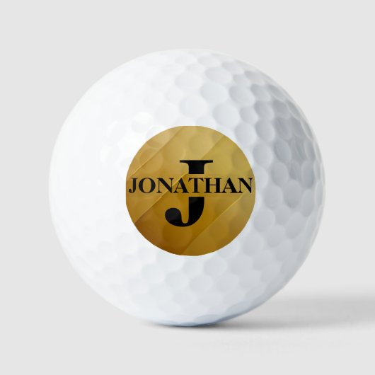 Gold Dad Initial Name Appreciation Design Golfballen (Voorkant)